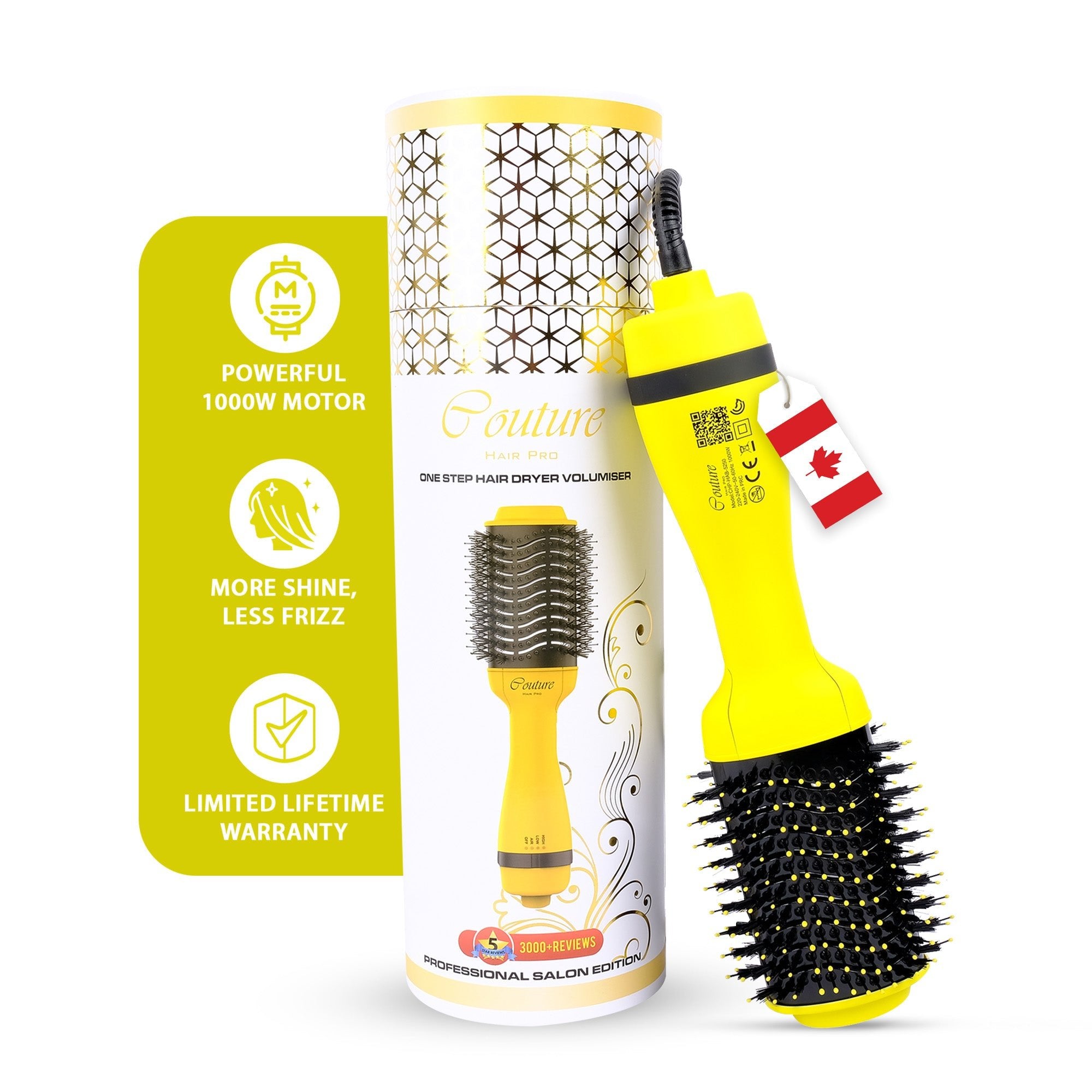 Yellow Hair Dryer Brush Couture 3-in-1 Volumizer UAE