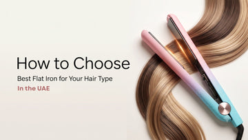 Ceramic flat iron being used on smooth straight hair — UAE flat iron buying guide by Couture Hair Pro