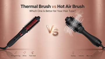 Thermal brush and hot air brush compared side by side — Couture Hair Pro styling guide