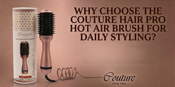 Couture Hair Pro hot air brush being used for a smooth at-home blowout