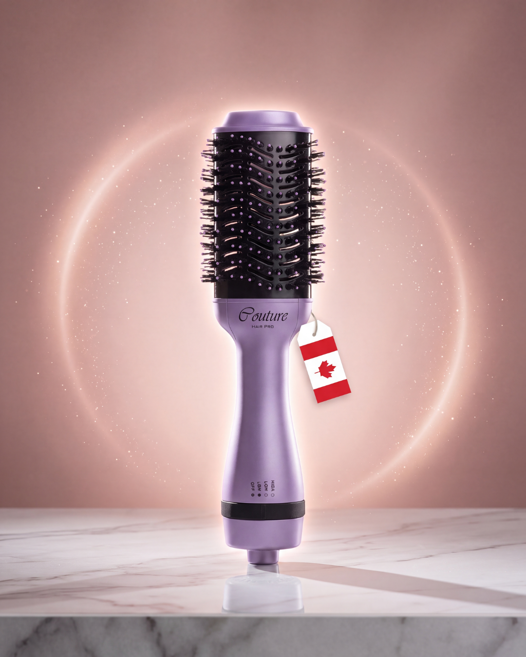 3-in-1 Hair Straightening Brush - Hot Air Brush -  Lavender