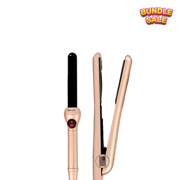 American Tek Golden Hair Tool Bundle – Ceramic Straightener & Ceramic Curler Set