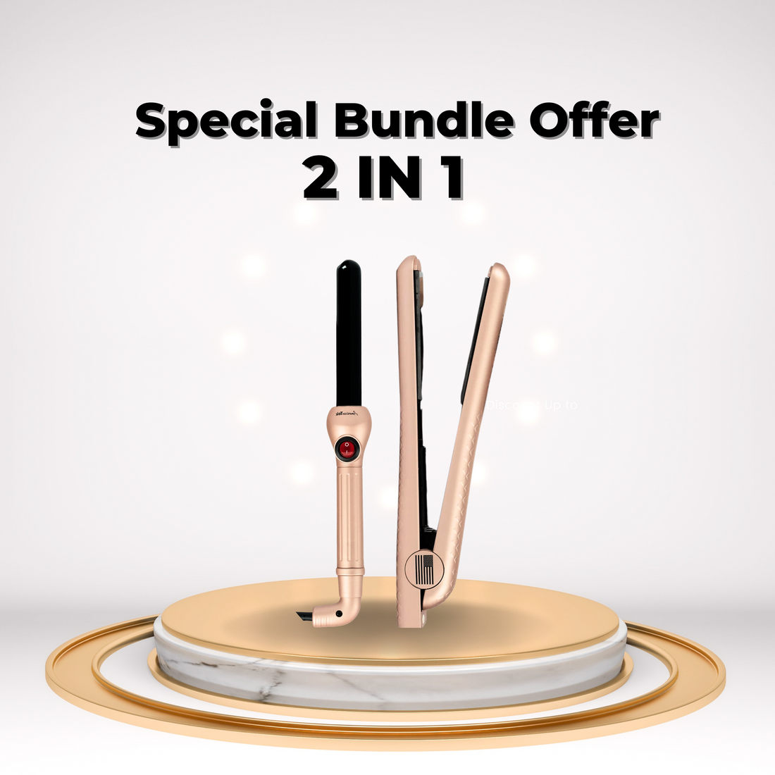 American Tek Golden Hair Tool Bundle – Ceramic Straightener & Ceramic Curler Set