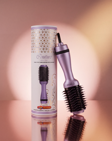 3-in-1 Hair Straightening Brush - Hot Air Brush -  Lavender