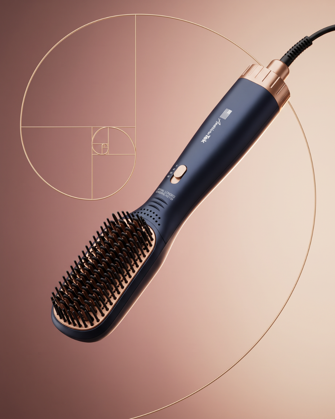 American Tek 1100W hot air styler in blue with 360 degree swivel cord