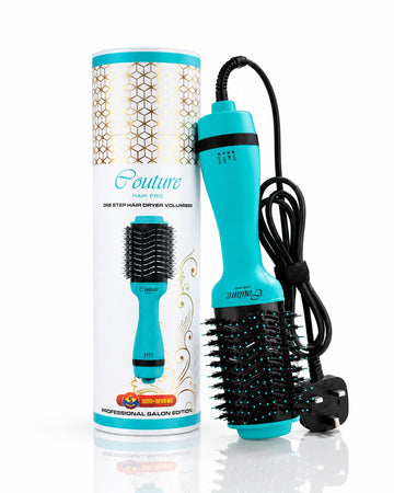 3-in-1 Teal Hair Straightening Brush - Hot Air Brush