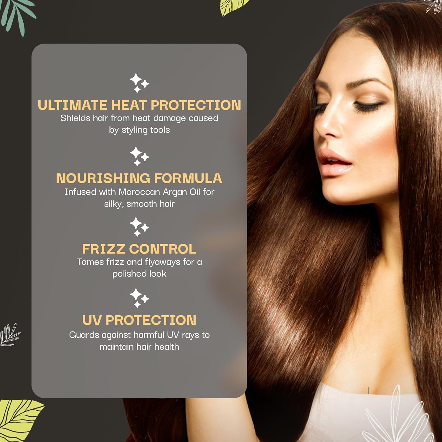 Heat protection Serum Infused with Biotin, Keratin and Argan Oil - Sulfate & Paraben Free - For All Types Including Curly, Dry and Oily Hair (Heat Protection Serum) - Couture Hair Pro