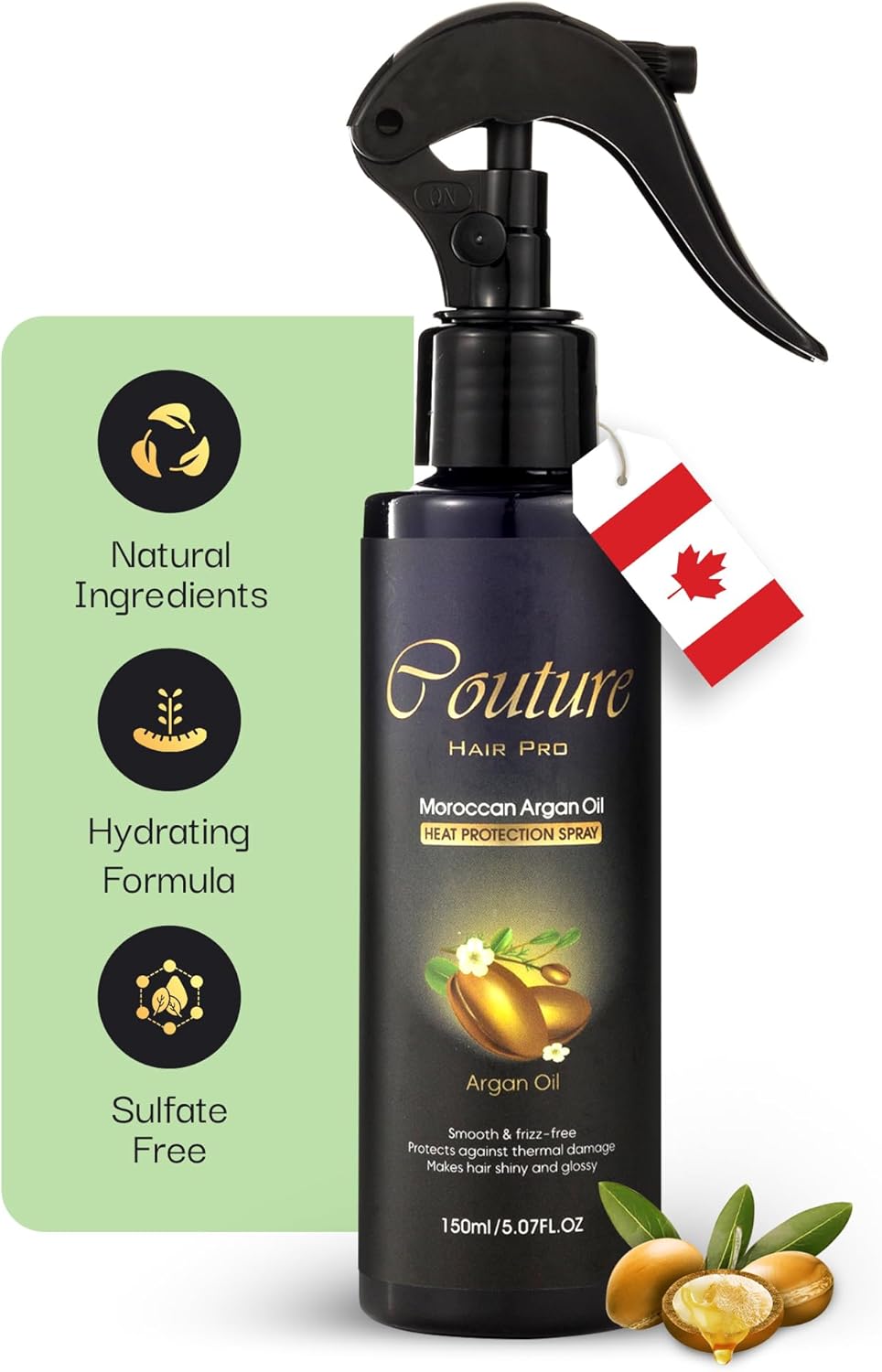 Heat protection Serum Infused with Biotin, Keratin and Argan Oil - Sulfate & Paraben Free - For All Types Including Curly, Dry and Oily Hair (Heat Protection Serum) - Couture Hair Pro