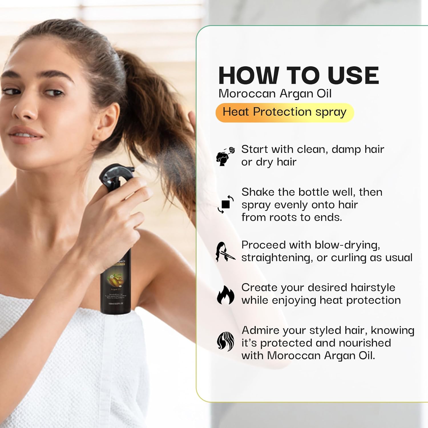 Heat protection Serum Infused with Biotin, Keratin and Argan Oil - Sulfate & Paraben Free - For All Types Including Curly, Dry and Oily Hair (Heat Protection Serum) - Couture Hair Pro