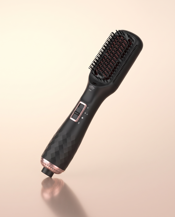 American Tek Hot Air Brush, Tourmaline Ceramic Bristles Hair Dryer & Styling Brush, 3 Temperature Settings, Ionic Hair Styler for Smoothing, Volumizing & Everyday Styling, Black