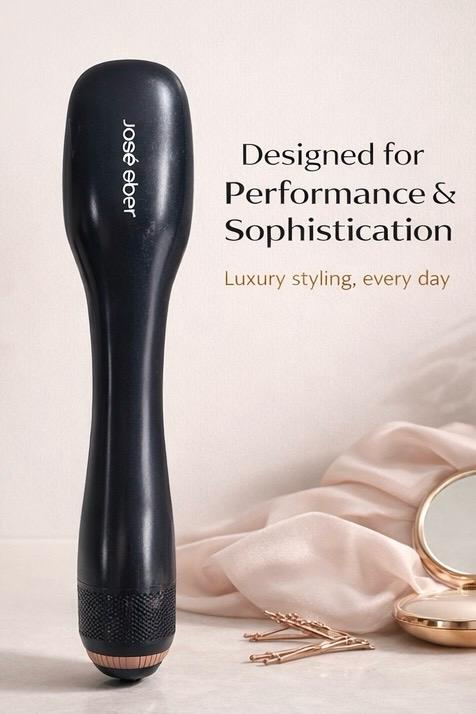 Black hair styling tool with 'Jose Eber' branding on a light background.
