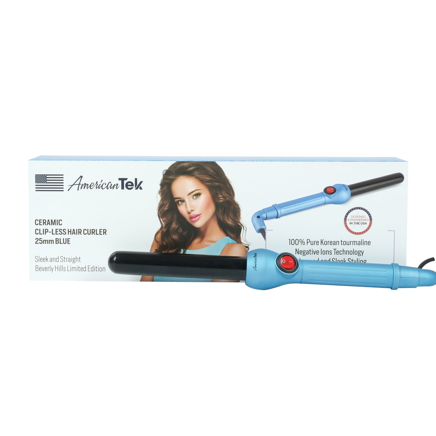 American Tek Hair Curler 25 MM - Blue - Couture Hair Pro