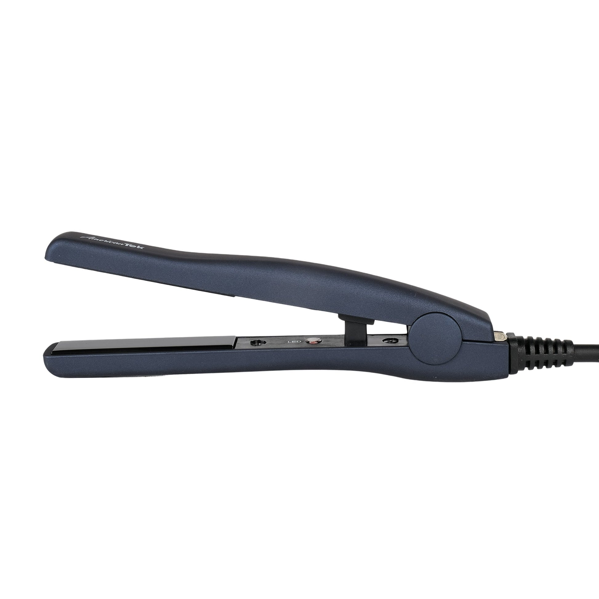 American Tek Mini Portable Flat Iron - Ceramic Tourmaline Hair Straightener for Travel, Short Hair Styling, Dual Voltage - Couture Hair Pro