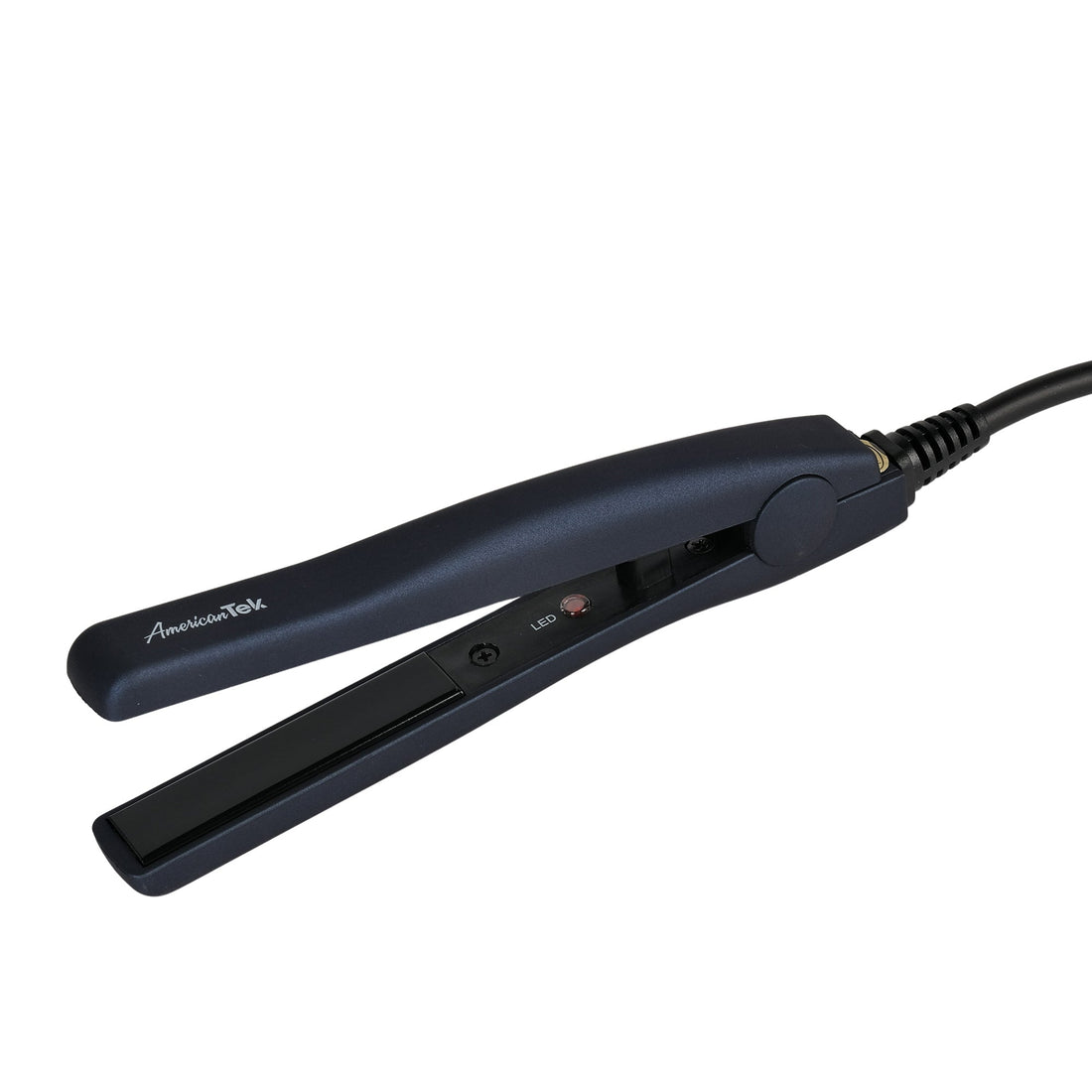 American Tek Mini Portable Flat Iron - Ceramic Tourmaline Hair Straightener for Travel, Short Hair Styling, Dual Voltage - Couture Hair Pro