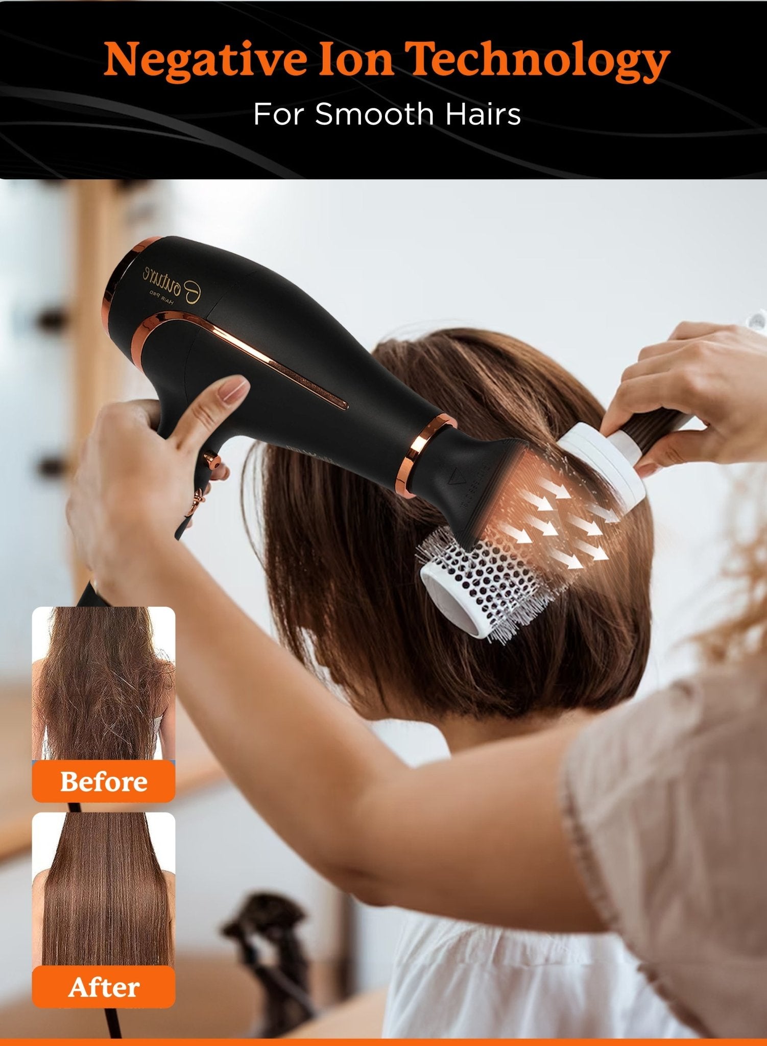 Lightweight professional blow dryer for salon and home use