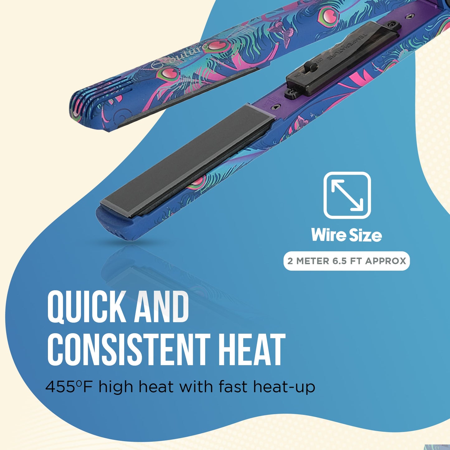 Couture Hair Pro Classic Hair Straightener 1'' - Peacock - Couture Hair Pro