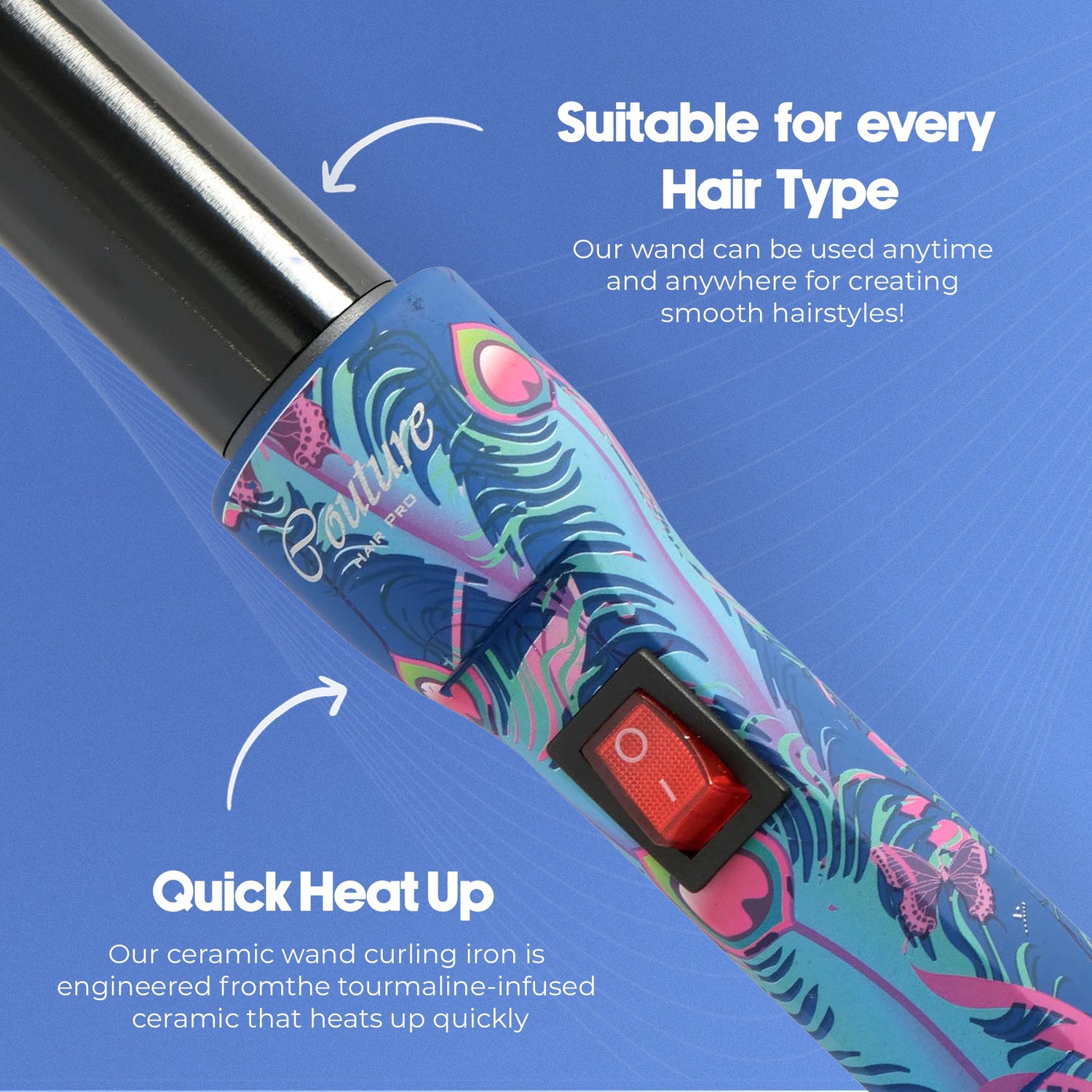 Couture Hair Pro Hair Curler Classic 25 MM - Peacock - Couture Hair Pro