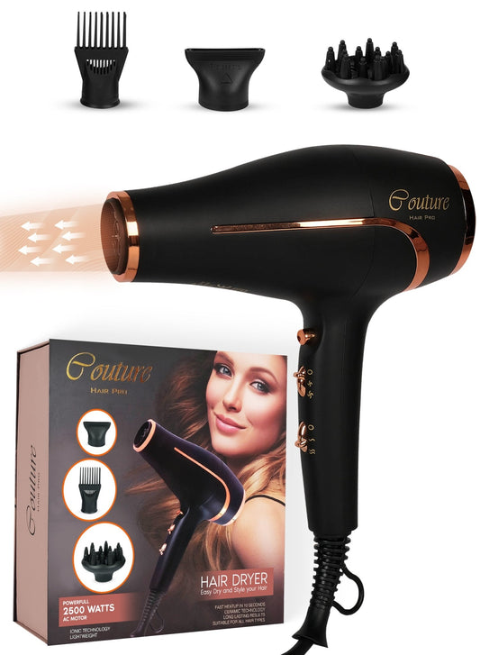 Couture Hair Pro Hair Dryer 2500 Watts with AC Motor Fast Blow Drying - Couture Hair Pro