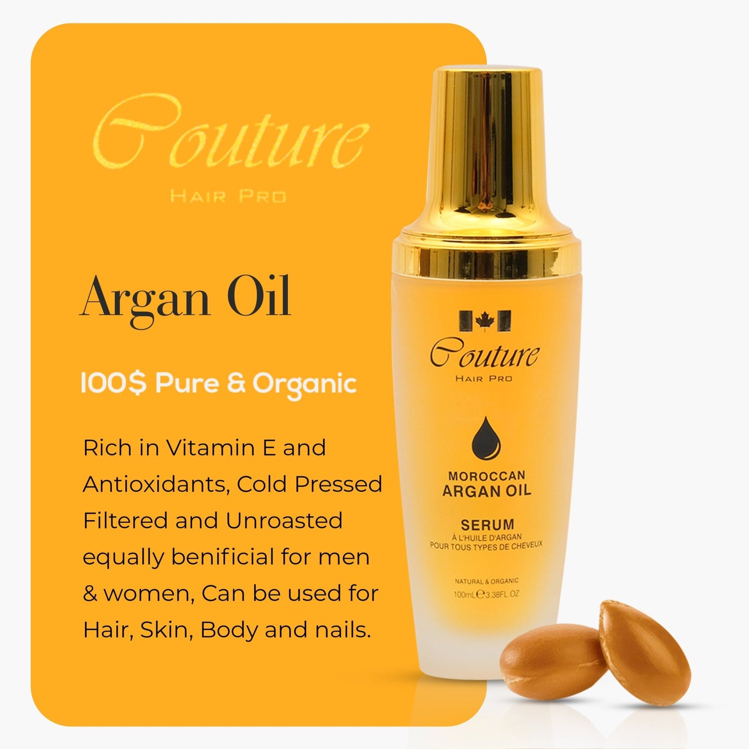 Couture Hair Pro Moroccan Argan Oil - Best Hair Oil - #1 Selling Hair Tools Brand in the Middle East - Couture Hair Pro