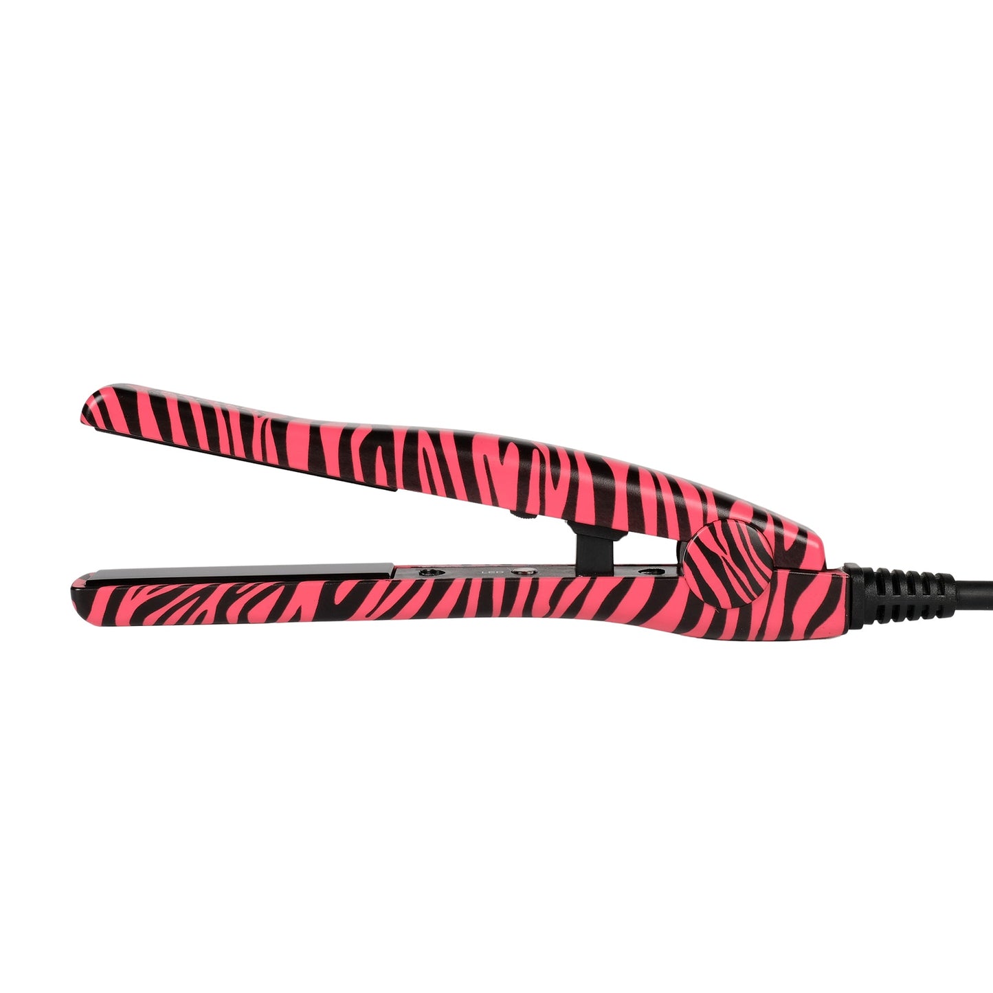 Jose Eber Pure Ceramic Professional Petite Hair Straightener - Fast Heat Up Mini Flat Iron- Pink Zebra - Couture Hair Pro
